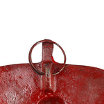 1 Pc Lord Ganesh Face on Leaf Patta Wall Hanging - Red