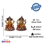 3 Inch Delightful Brass Laxmi Ganesh Idol