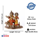 5.3 Inch Charismatic Radha Krishna Colorful Brass Idol