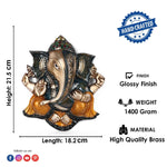 8.5 Inch Prepossessing Brass Ganesh Wall Hanging 