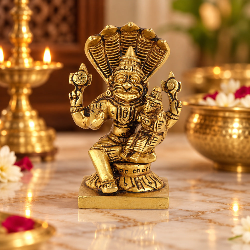Brass Narsimha Laxmi Idol