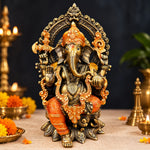 17 inches Brass Colorful Ganesha Statue