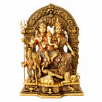 11.6 Inch Brass Sampurna Shiv Parivaar Idol Complete Lord Shiva Family Statue