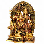11.6 Inch Brass Sampurna Shiv Parivaar Idol Complete Lord Shiva Family Statue