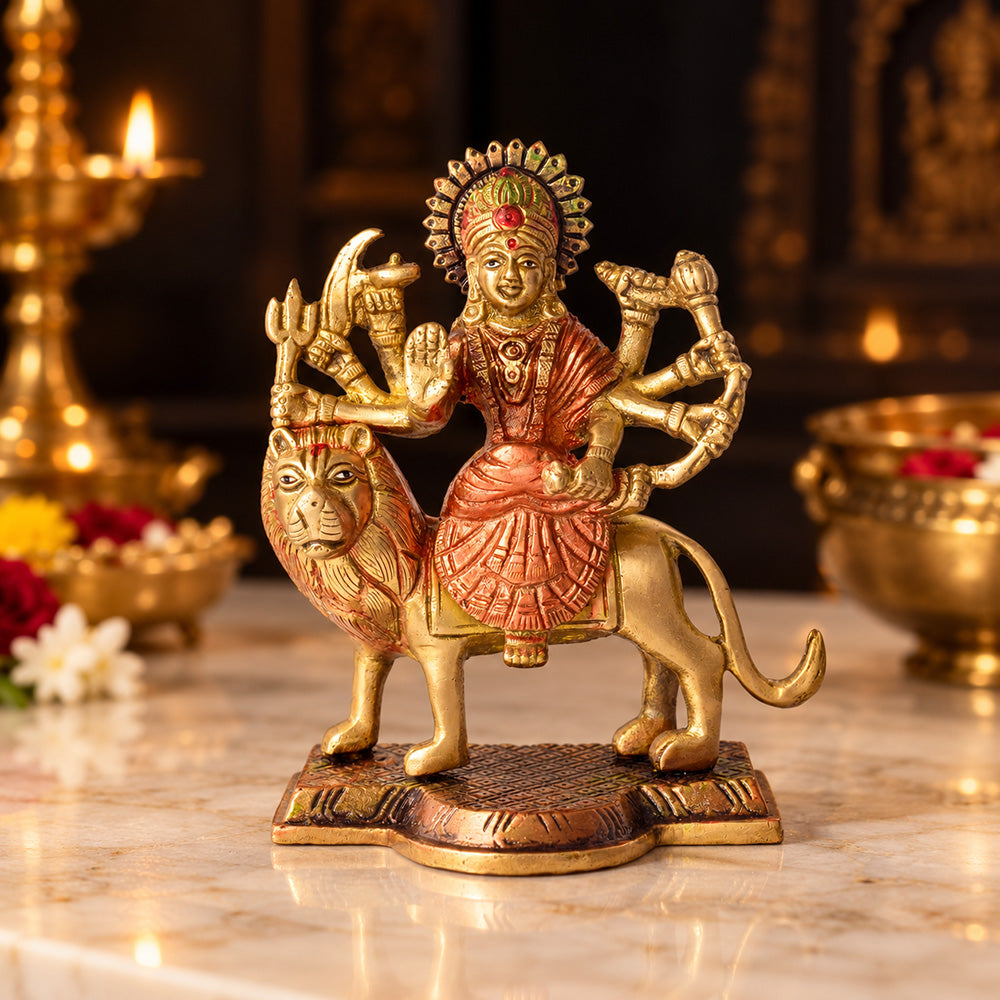 3.4 Majestic Brass Sherawali Mata Idol