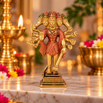 6.4 Inch Exquisite Brass Panchmukhi Hanuman Standing Idol