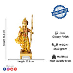 17.1 Inch Exquisite Brass Ram Statue with Vibrant Bow Design