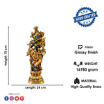 28.3 Inch Delicate Krishna Black Brass Idol