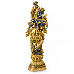 28 Inch Brass Krishna Sculpture with Artistic Detailing
