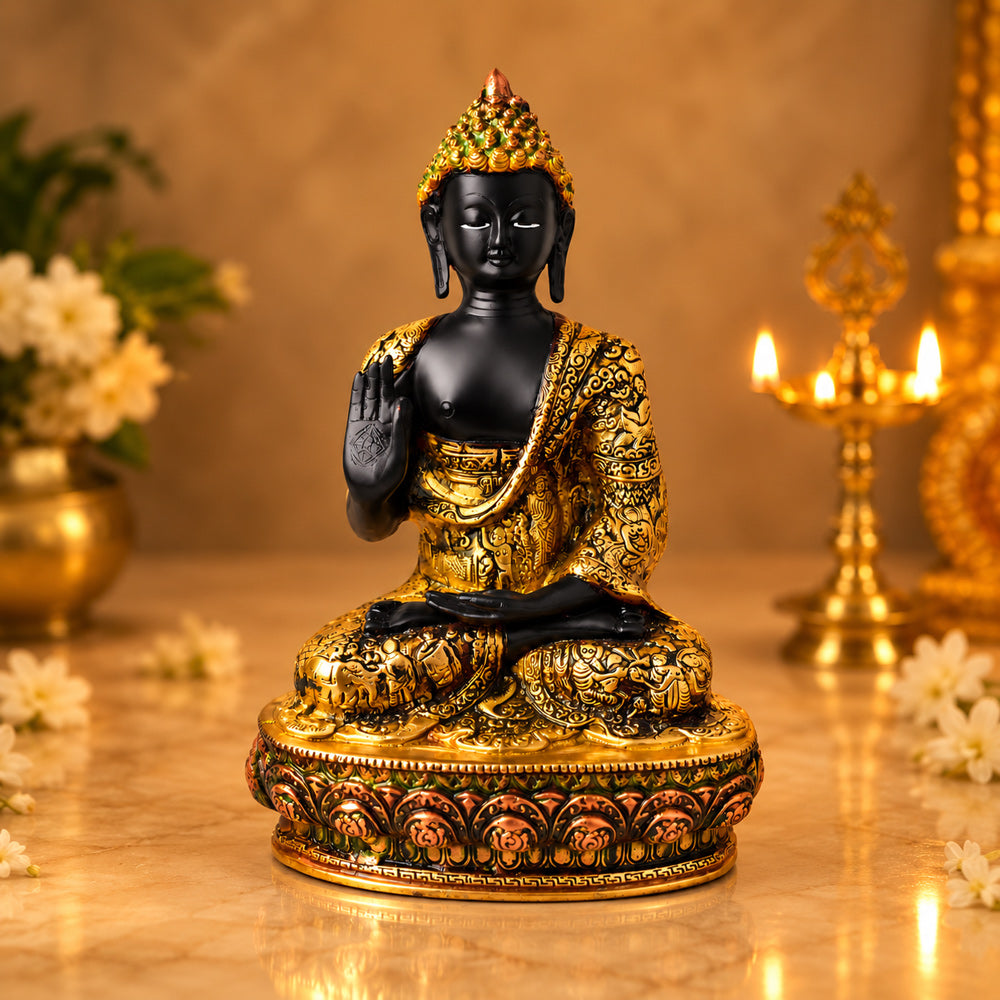13 Inch Buddha Statue in Sitting Pose – Majestic and Serene