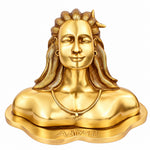 11 Inch Brass Adiyogi Statue for Home Temple Decor and Meditation Space