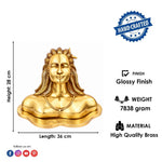 11 Inch Brass Adiyogi Statue for Home Temple Decor and Meditation Space