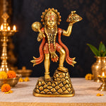 14 Inch Brass Lord Hanuman Carrying Sanjeevani Mountain