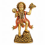 14 Inch Brass Lord Hanuman Carrying Sanjeevani Mountain