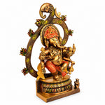 16.5 Inch Antique Dancing Lord Ganesha Brass Idol