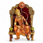 10.8 Inch Antique Brass Lord Ram On Throne (Singhasan) Idol