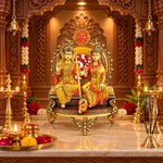13 Inch Ram Sita Brass Idol Seated on Throne