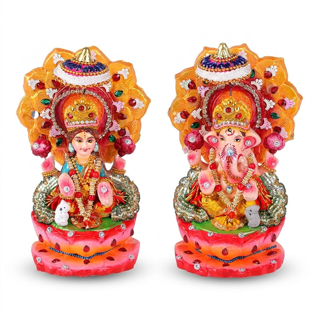 Designer Handcrafted Clay Laxmi Ganesh Idols