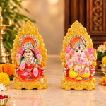 Traditional Clay Laxmi Ganesha Idol Statue for Home Temple