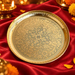 Traditional Vintage Brass Floral Thali