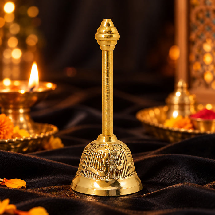 Om Swastik Brass Pooja Bell