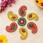 Traditional Paisley Design Acrylic Rangoli Set