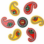 Traditional Paisley Design Acrylic Rangoli Set