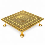 Meenakari-Adorned Wooden Kalash Chowki for a Touch of Elegance (6 Inch)