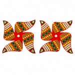 Traditional Red & Multi-Color Beaded Swastik Stickers
