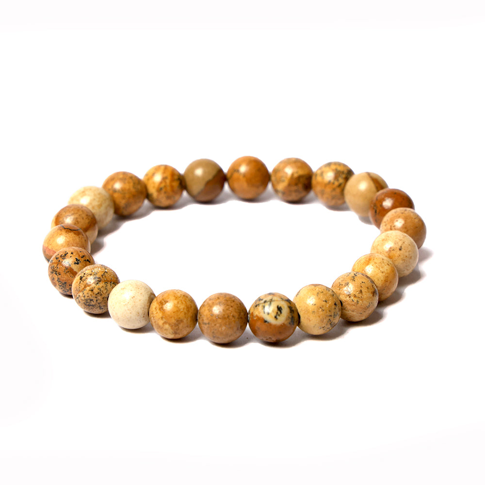8mm Picture Jasper Bracelet for Grounding & Inner Peace