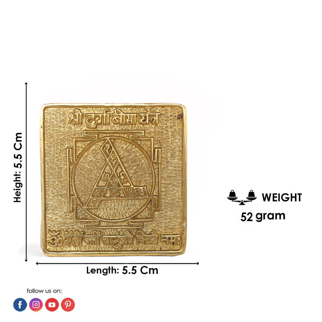 Shree Durga Bisa Yantra in Asht Dhatu