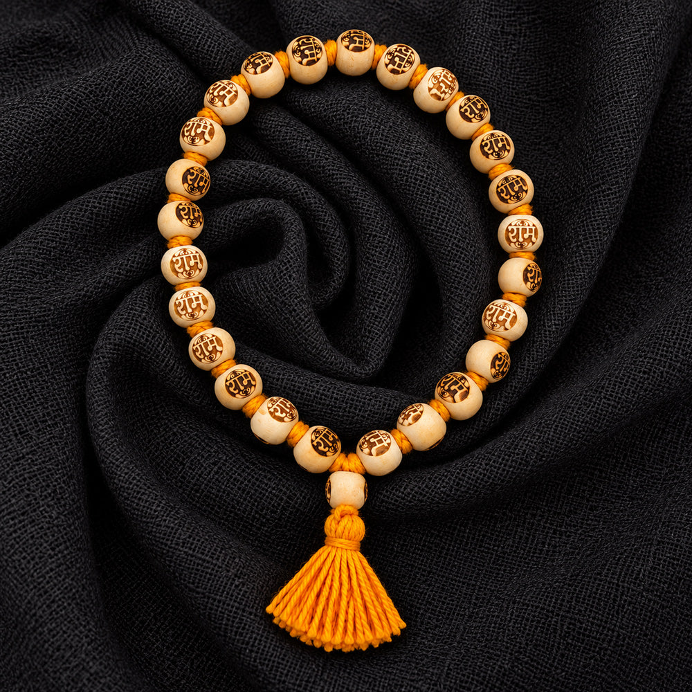 Ram Engraved Beads Mani Mala with Tassel