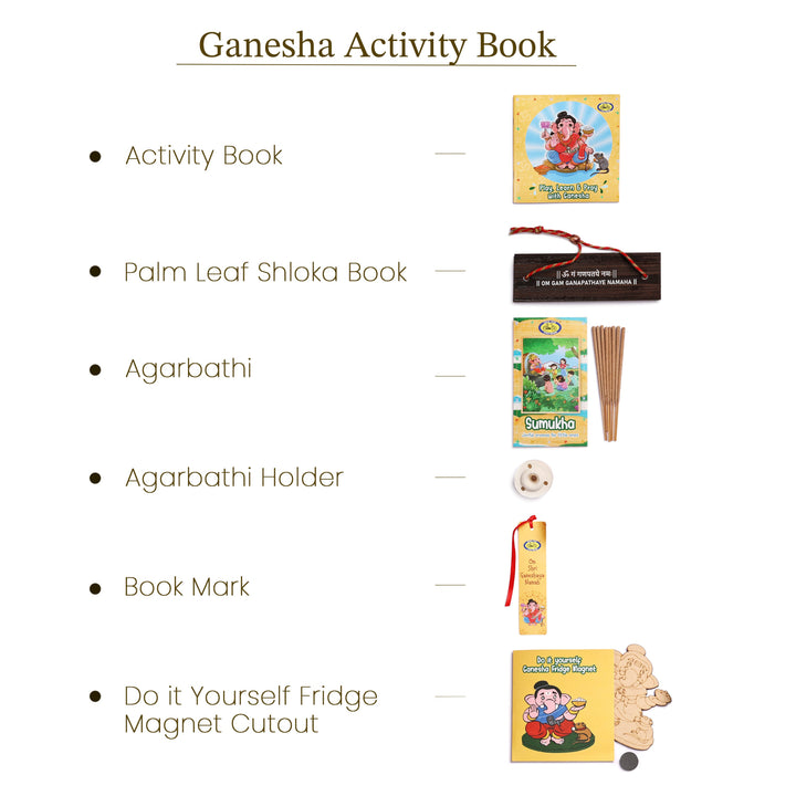 Ganesha devotional activity kit for kids with learning materials