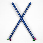 Premium Metallic Blue Aluminium Dandiya Sticks with Musical Bells
