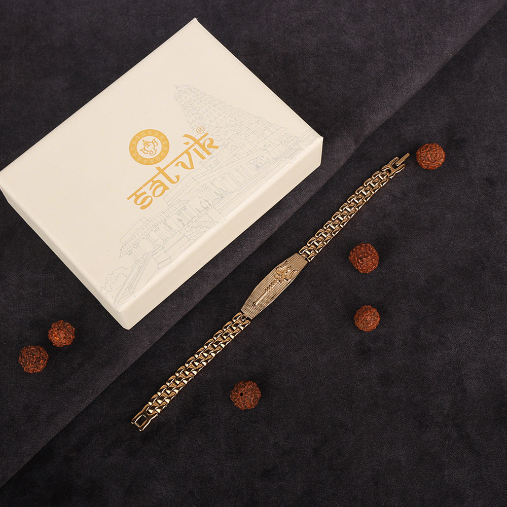 Trishul Bracelet Gold Plated Premium IGP Coating