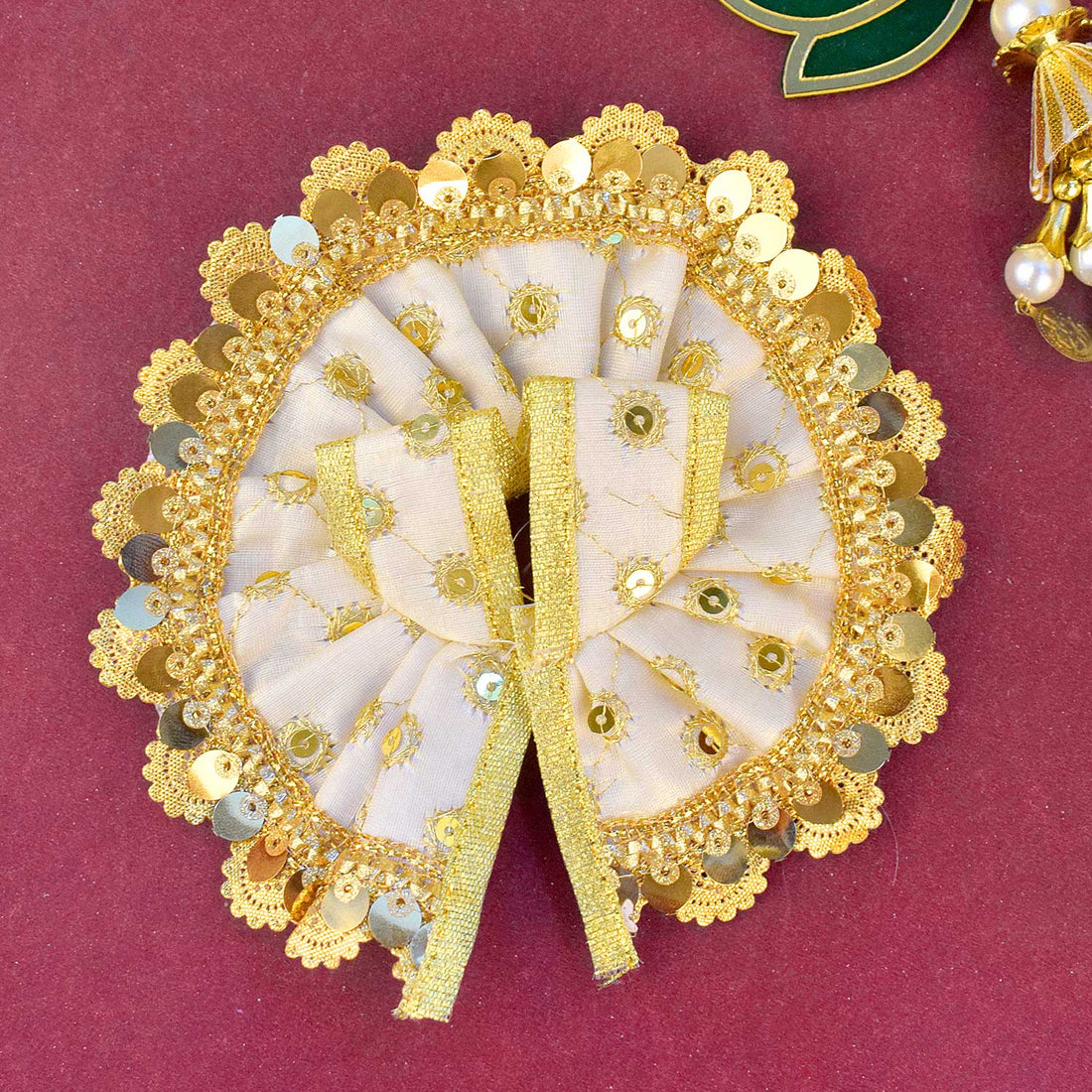 Golden Laddu Gopal Dress with Sequin & Gota Work – India’s Largest Pooja Accessories Brand – www.satvikstore.in