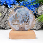Agate Stone Stand featuring Laxmi & Ganesha