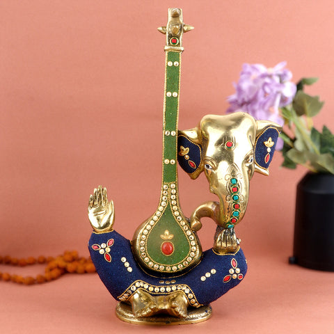Lord Ganesh, Ganpati, known for Blessing Good Health and Wealth, The Idol Is made from Premium Quality material for long lasting use. Handmade product from the Artisanship of India's Craftsman with Using Modern Style.
