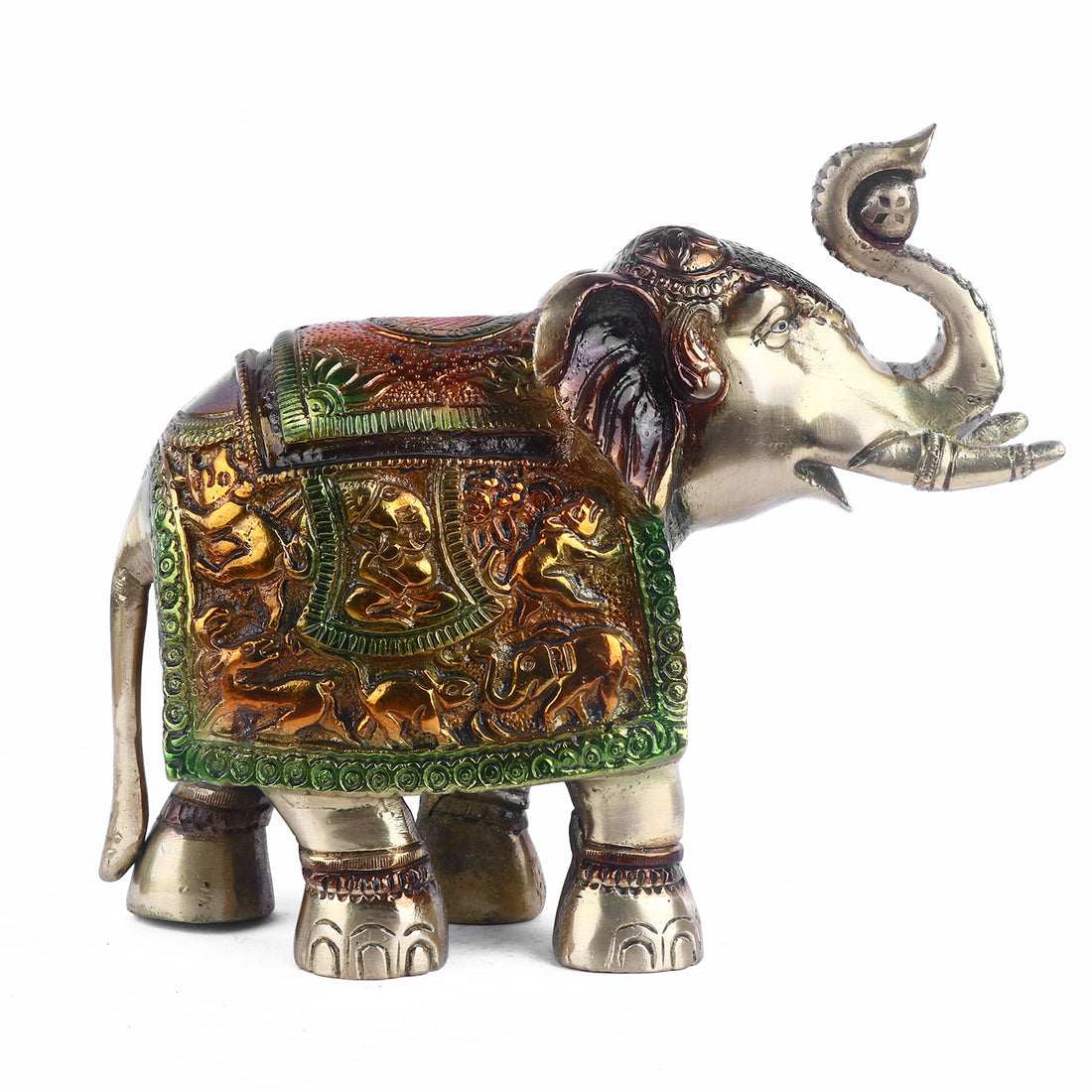 Eye Catching Brass Colorful Elephant