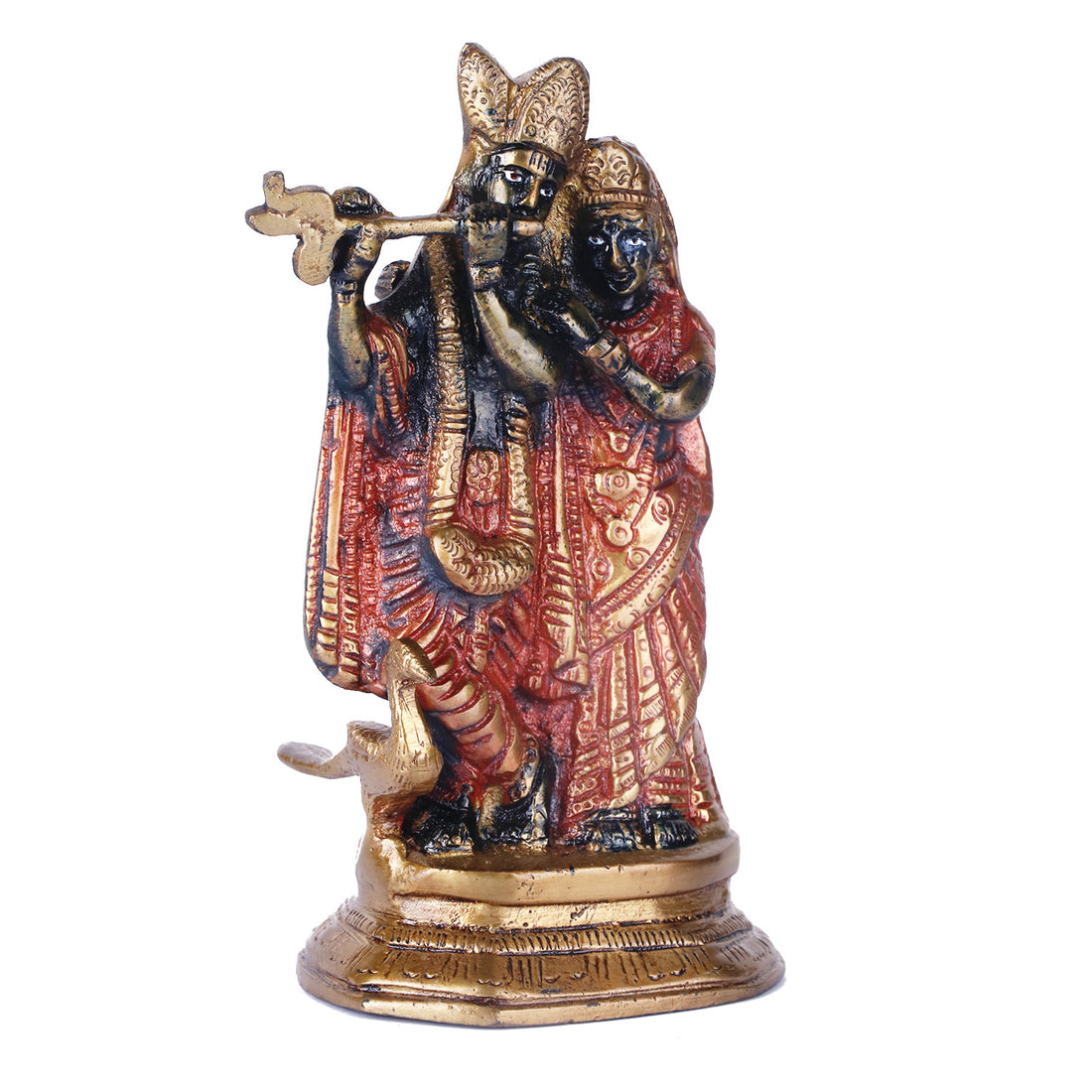 6.2 Inch Traditional Black Radha Krishna Brass Statue