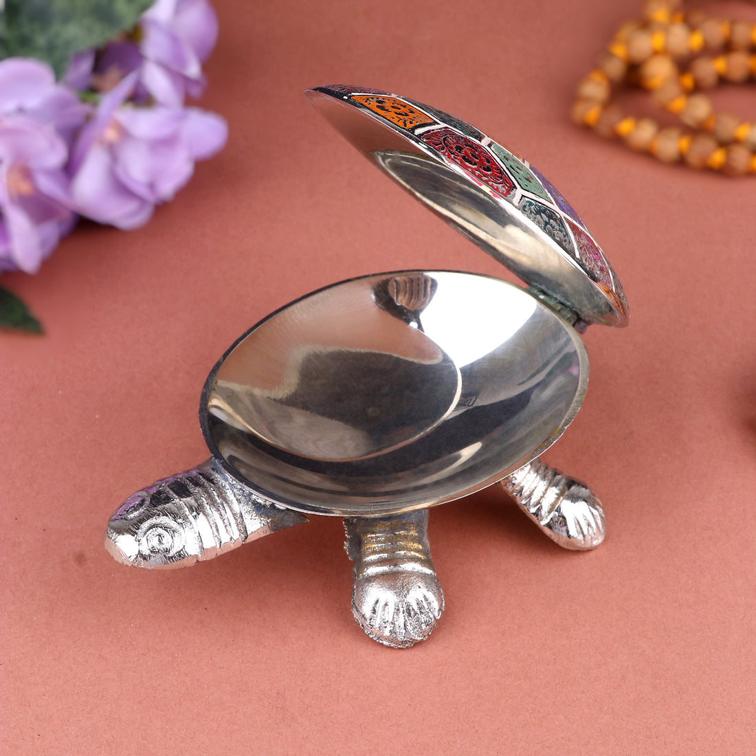 Silver Plated Multi-Color Turtle