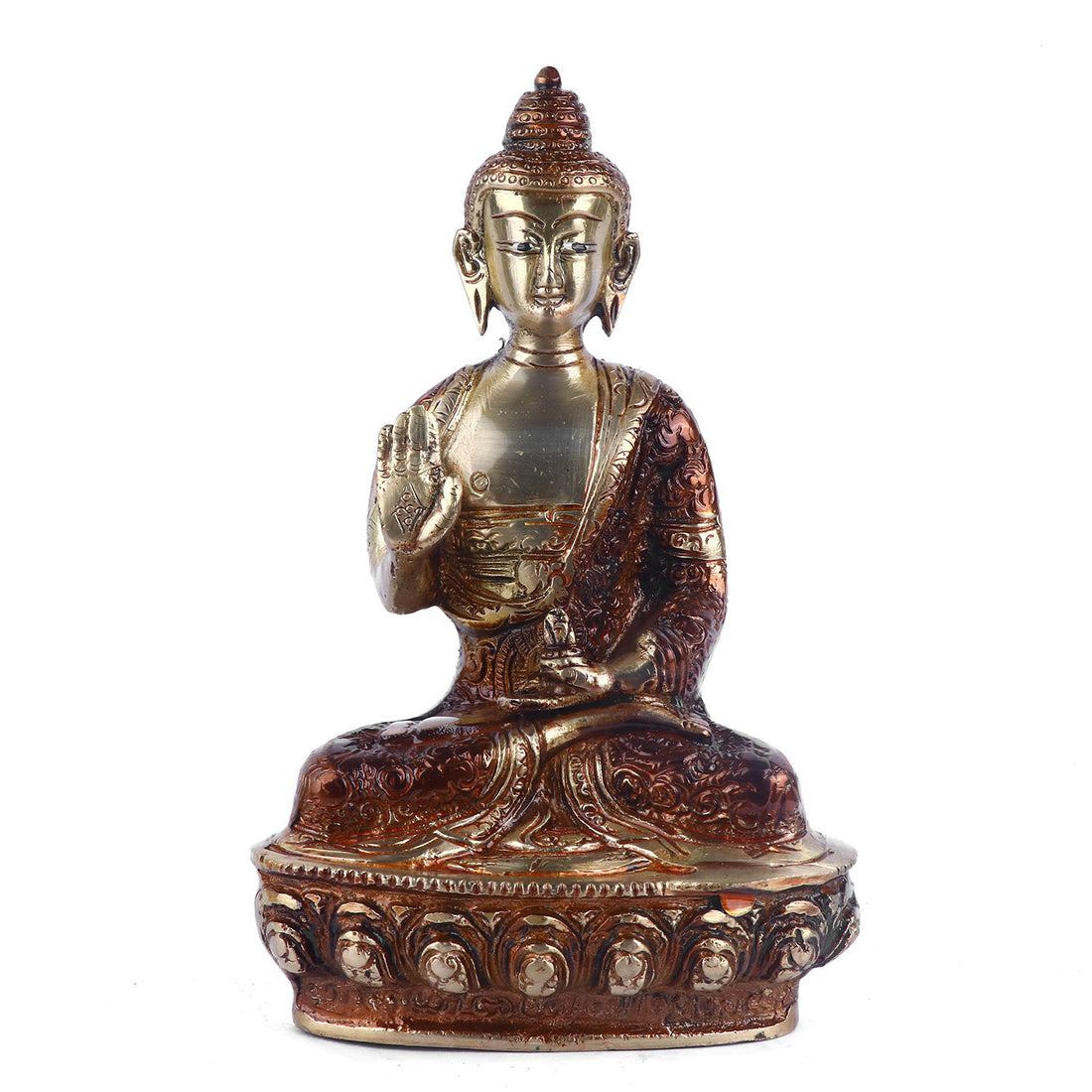 3.1 Inch Introspective Brass Buddha Idol