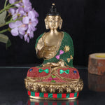 3.5 Inch Decorated brass Buddha Idol
