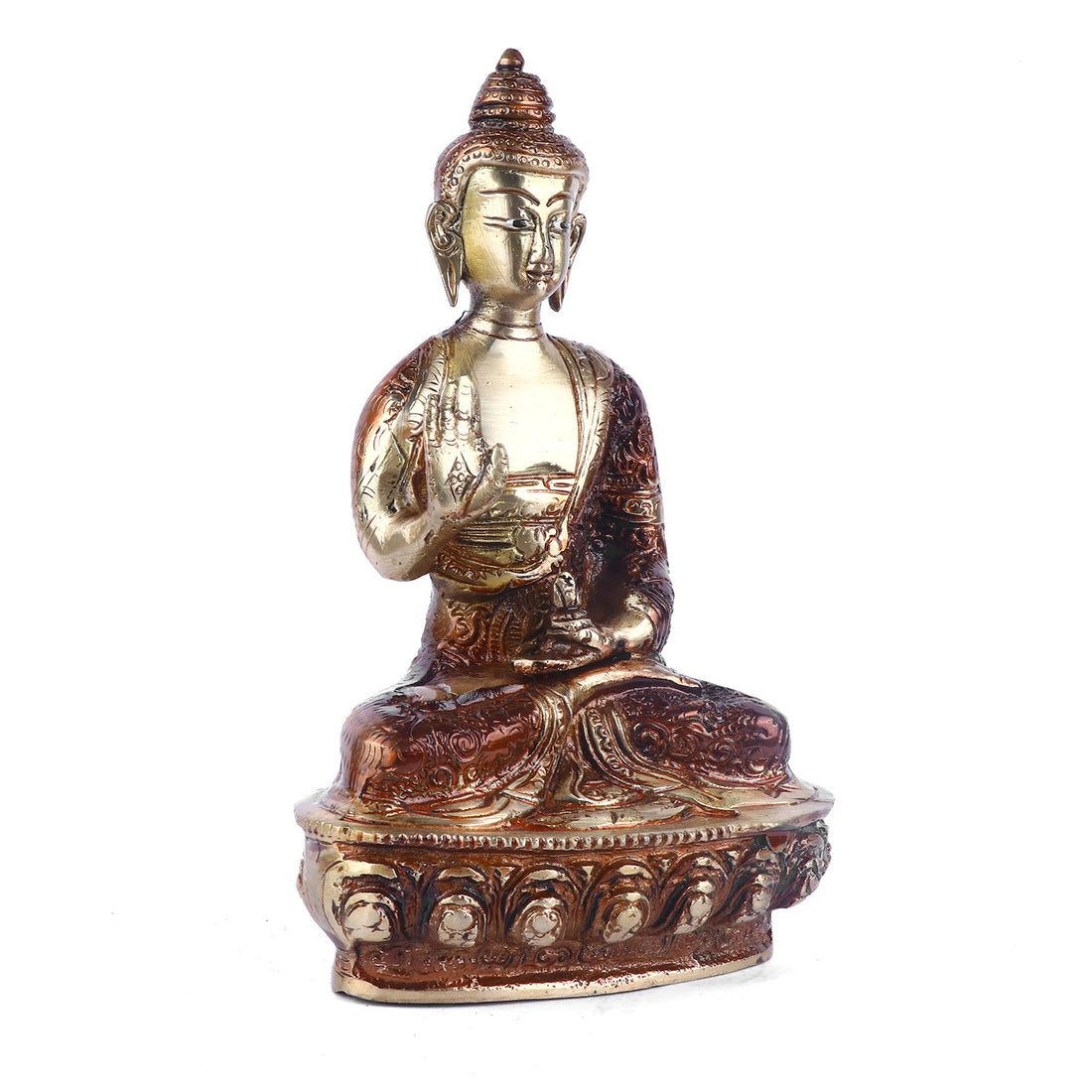3.1 Inch Introspective Brass Buddha Idol