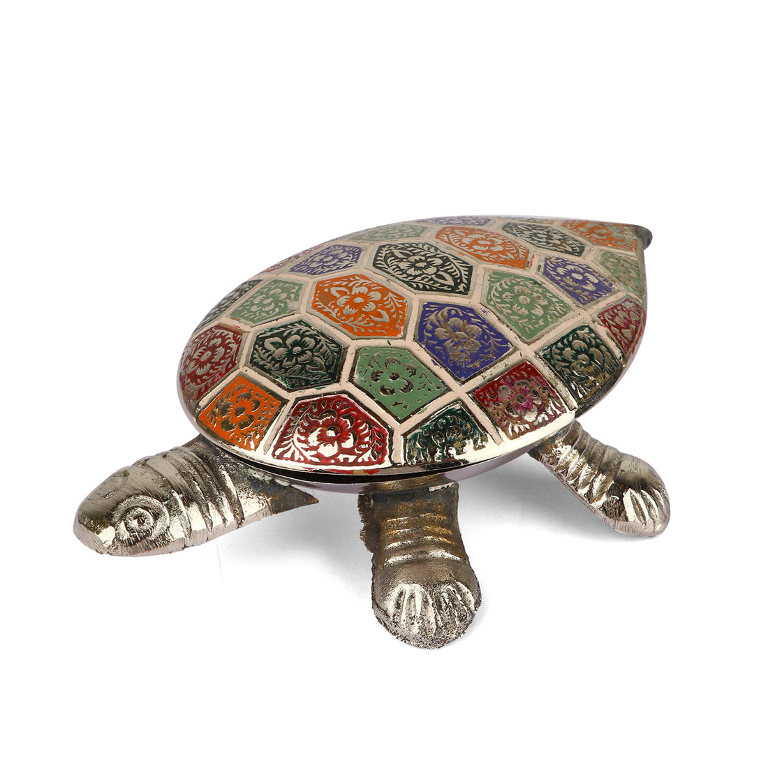 Silver Plated Multi-Color Turtle