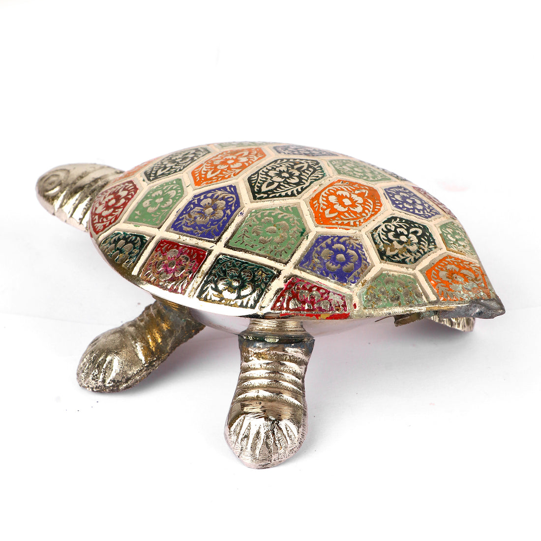 Silver Plated Multi-Color Turtle