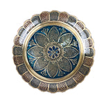Brass Colored Turtle with Nakashi Plate - Blue