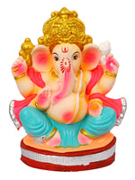 8 Inch Vikat Eco-Friendly Ganesha Idol in Padmasana Pose