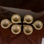 Brass Laxmi Diya Engraved Floral Design