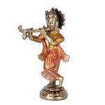 4.6 Inch Desirable Colorful Brass Krishna Idol